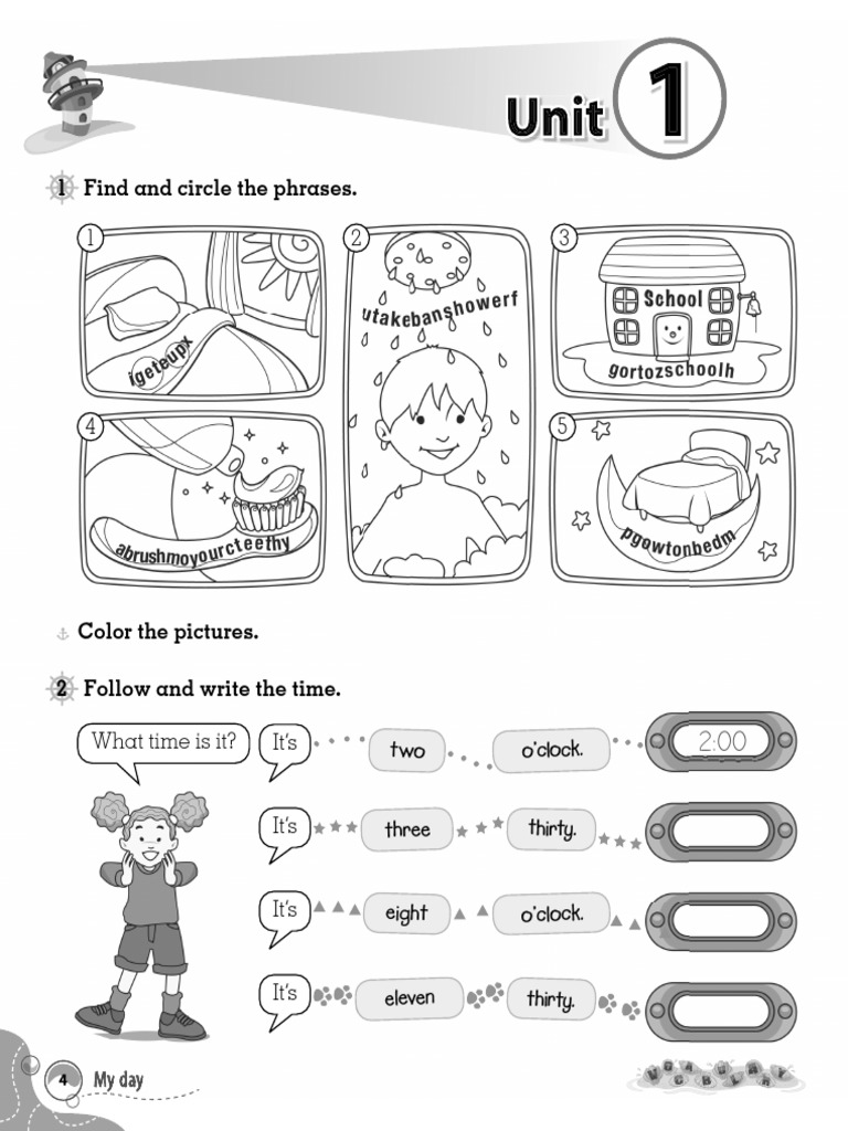 Grade 2 Time Activity Book Unit 1 | PDF | Lunch | Meal