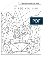 Color by Numbers Fruit Bowl Coloring Page