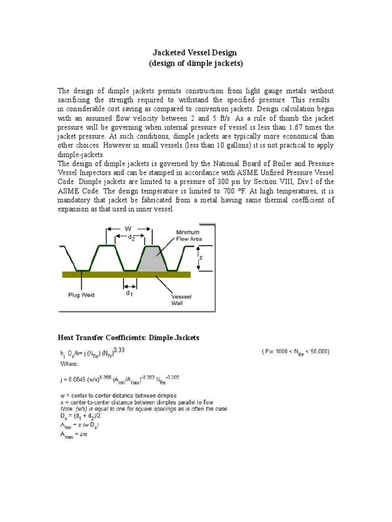 Jacketed Vessel Design Heat Transfer Heat