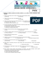 Soal UAS PKN Kelas 2 SD Semester 1 (Ganjil) Dan Kunci Jawaban
