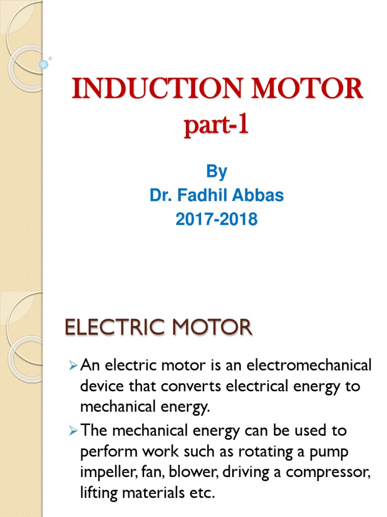 AC Machine 1 PDF Electric Motor Force