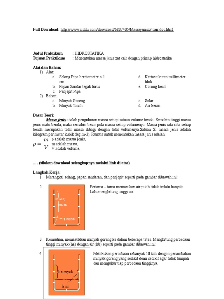 Rumus Mencari Volume Dalam Massa Jenis