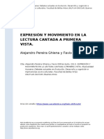 Alejandro Pereira Ghiena y Favio Shifres (2011) - Expresion y Movimiento en La Lectura Cantada A Primera Vista