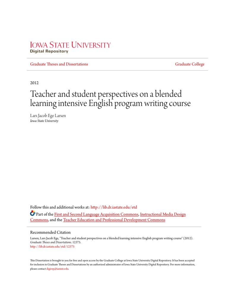 Teacher and Student Perspectives On A Blended Learning Intensive | PDF ...