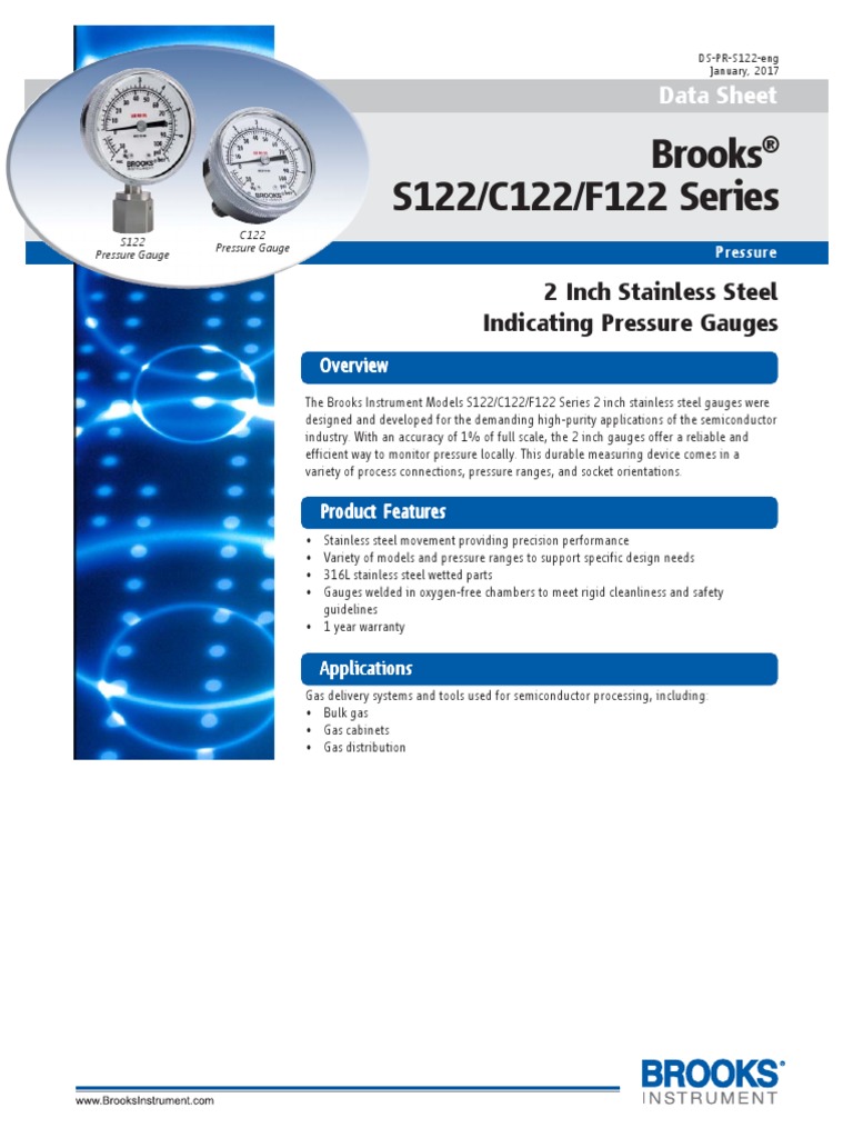 Pressure Gauges Data Sheet Pounds Per Square Inch Pressure Measurement