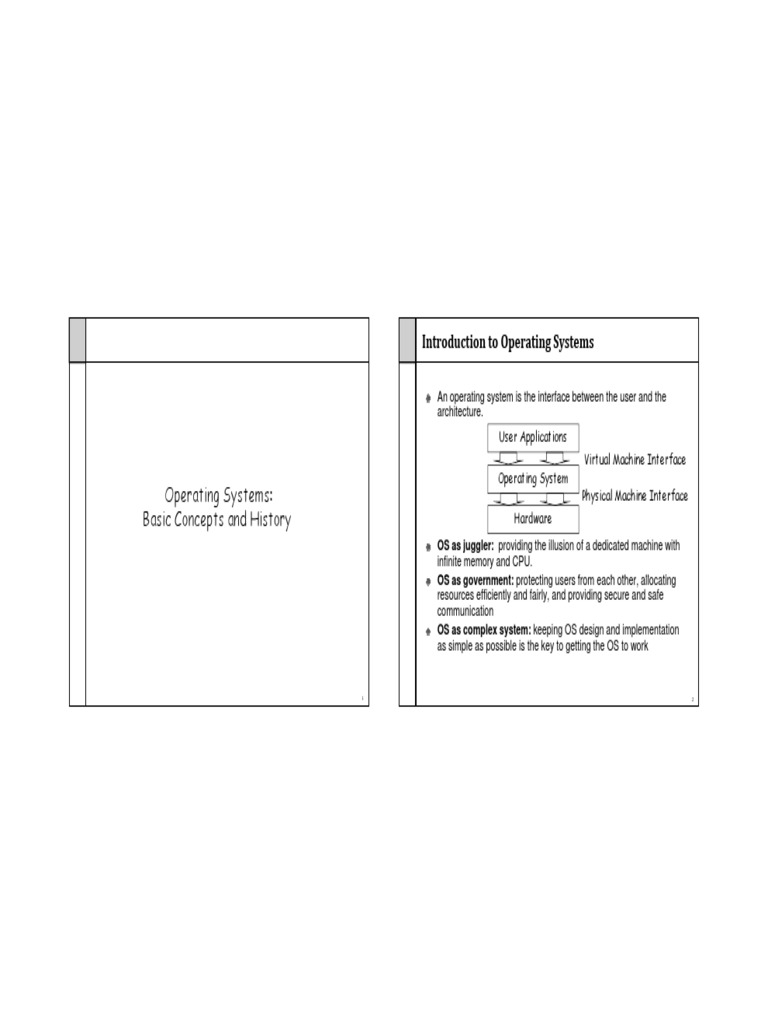 Operating Systems: Basic Concepts and History | PDF