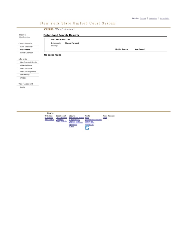 Shaan Farooqi Case Search (New York State Unified Court System) PDF