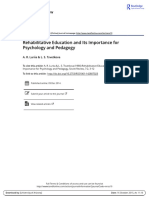 Rehabilitative Education and Its Importance For Psychology and Pedagogy