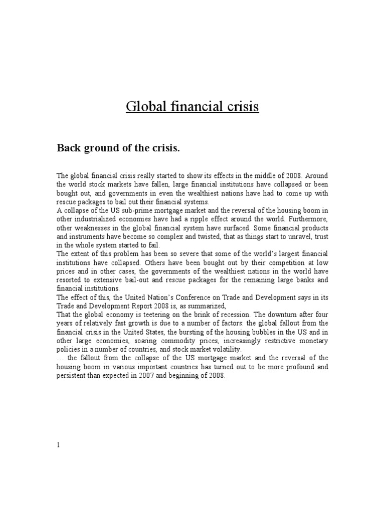 Understanding the Global Financial Crisis | PDF | Bailout | Financial ...