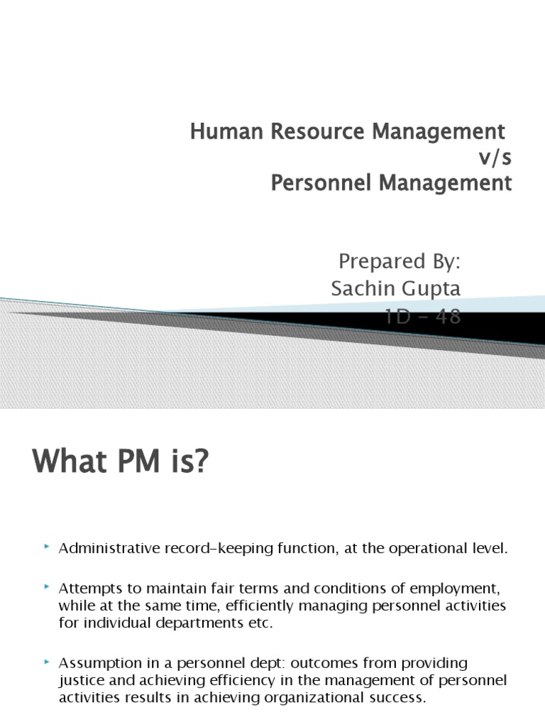 HRM vs Personnel Management Explained | PDF | Human Resource Management ...