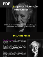AULA 01 - Informaçãos Introdutórias. Klein, Psicanálise e Motimvento Psicanalítico