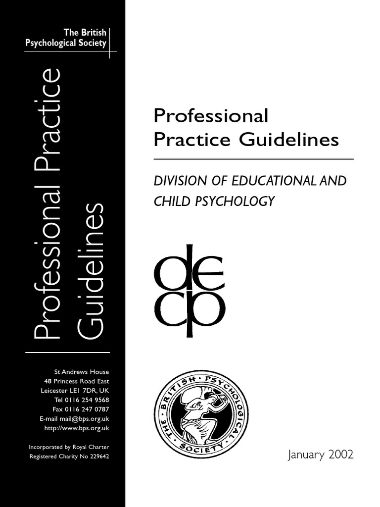 Professional Practice Guidelines - Division of Educational and Child