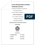 Under The Guidance Of: Project Report On P Neutralisation of Gypsum in Phosphoric Acid Plant