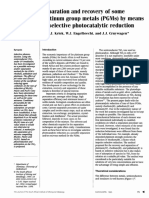 Selective photocatalytic recovery of platinum, rhodium and palladium