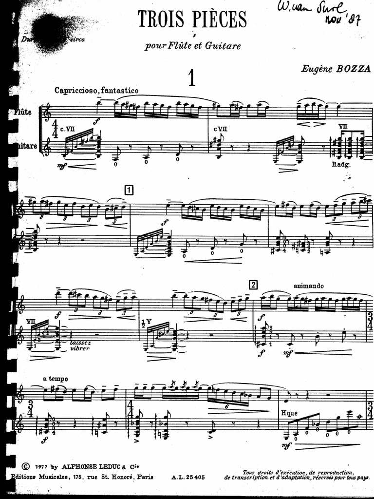 Bozza 3 Pieces (For Flute & Guitar) PDF PDF