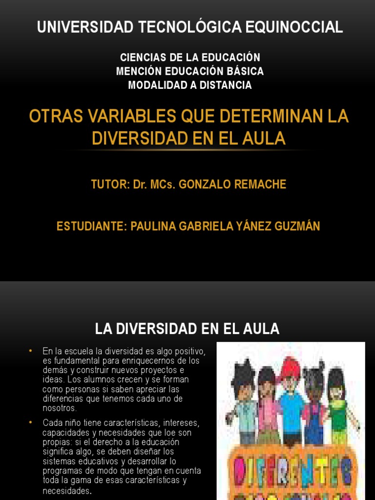 Otras Variables Que Determinan La Diversidad en El Aula | PDF ...