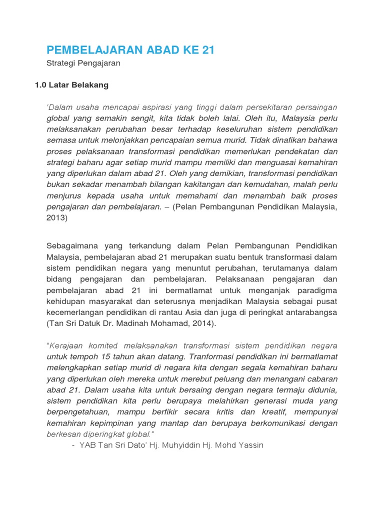 Pembelajaran Abad Ke 21