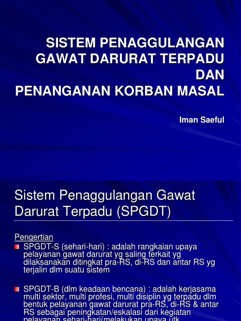 Alur SPGDT dalam Penanganan Bencana | PDF