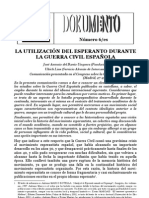 BARRIO / LINS: La Utilización Del Esperanto en La Guerra Civil Española