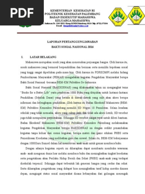 Laporan Pertanggungjawaban Bakti Sosial