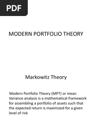 Modern Portfolio Theory Ch 2