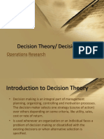 Decision Theory/ Decision Tree: Operations Research