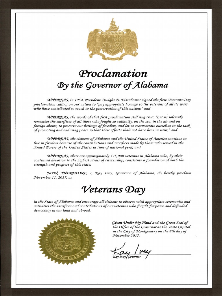 Veterans Day Proclamation