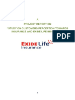 A Project Report On "Study On Customers Perception Towards Insurance and Exide Life Insurance"