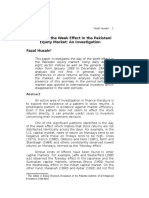 The Day of The Week Effect in The Pakistani Equity Market: An Investigation Fazal Husain