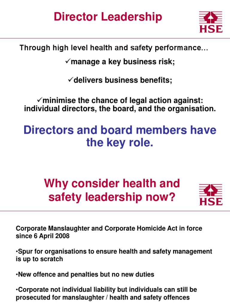 Health and Safety Leadership Guidance | PDF | Business