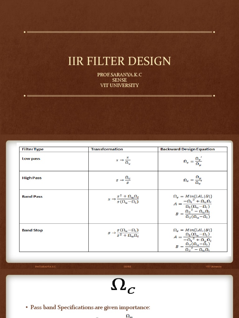 IIR Filter Design Specifications | PDF