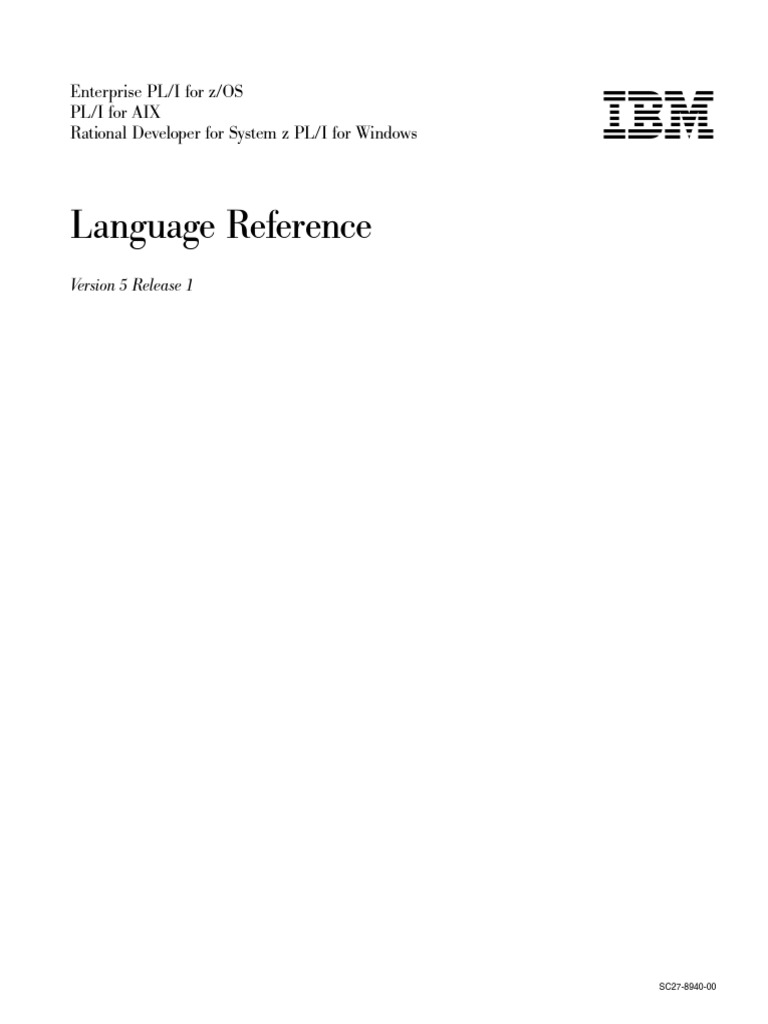 PLI 5.1 Language Reference | PDF | Parameter (Computer Programming ...