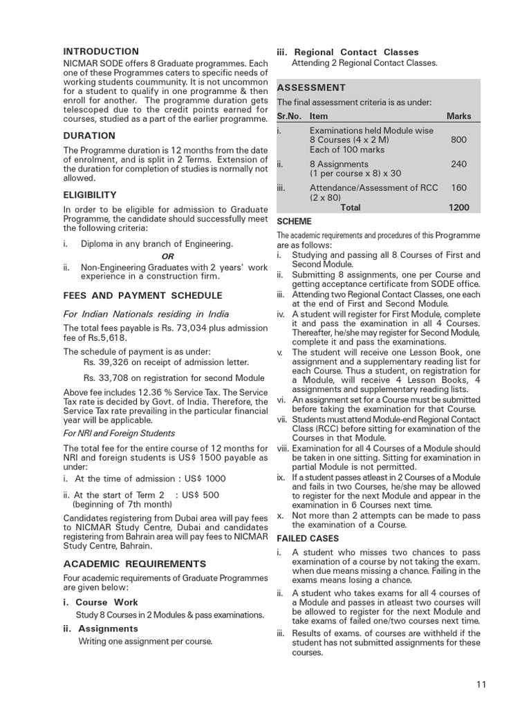 NICMAR Graduate Programs Overview | PDF | University And College ...