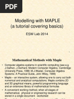 Modelling With MAPLE (A Tutorial Covering Basics) : ESW Lab 2014