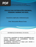 Cálculo Distribuição Binomial, Poisson e Normal No Excel