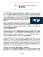 Impact of Working Capital Parameters On The Profitability of Various Industries PDF