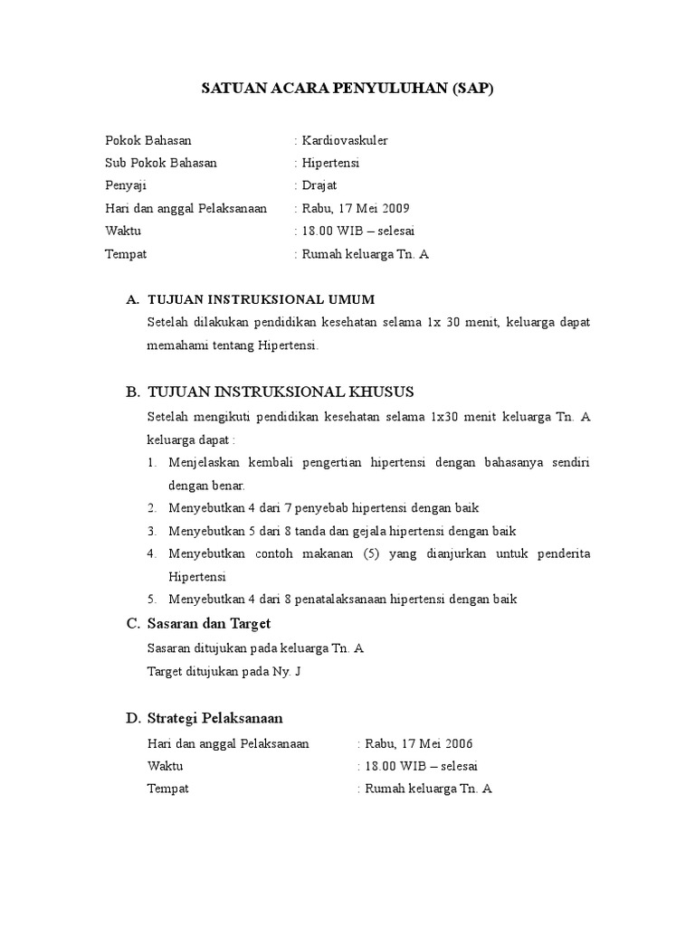 Satuan Program Penyuluhan Hipertensi