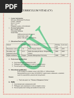 Curriculum Vitae (CV) : Contact Information