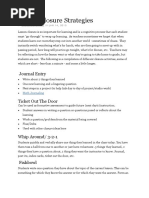 Lesson Closure Strategies