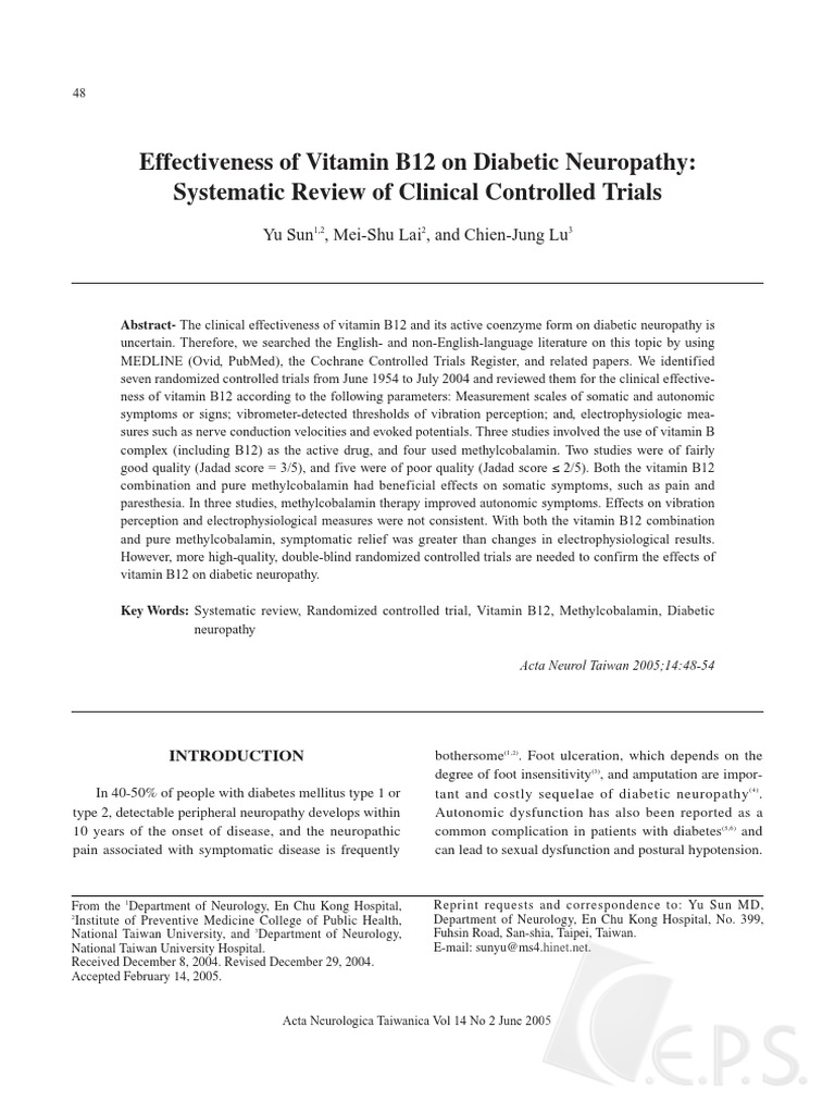 Vitamin B12 Article PDF Randomized Controlled Trial Peripheral