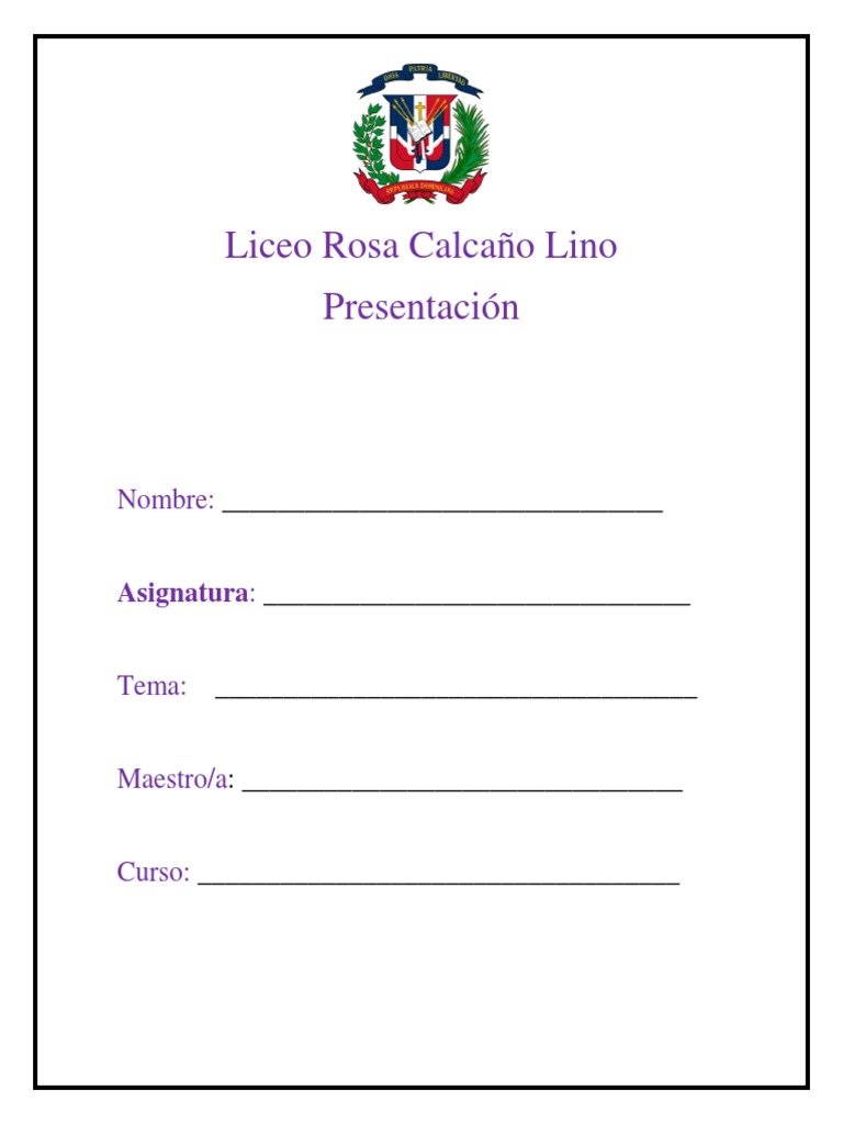 Hojas De Presentacion Liceo Estudiantes Pdf