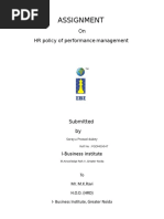 Assignment: On HR Policy of Performance Management