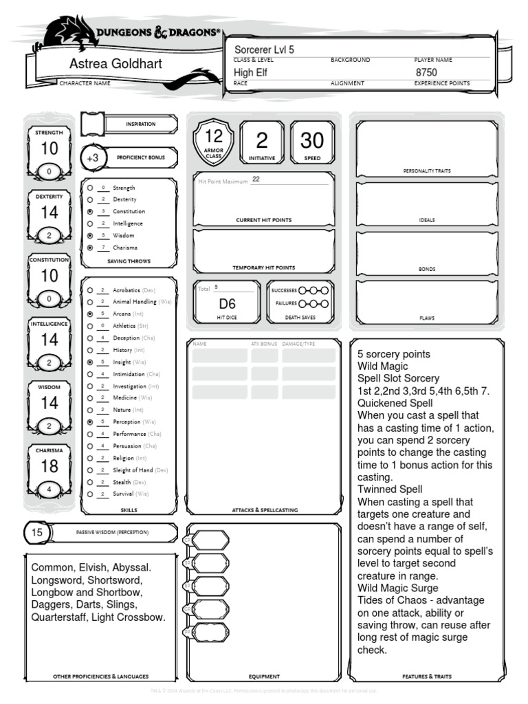 Sorcerer Npc Pdf Tabletop Games Role Playing Games