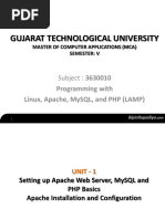 Gujarat Technological University: Programming With Linux, Apache, Mysql, and PHP (Lamp)