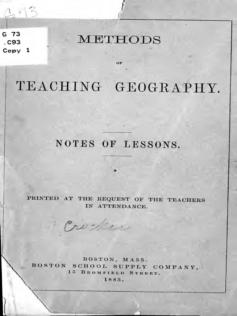 Methods of Teaching Geography 1883 Equator Earth