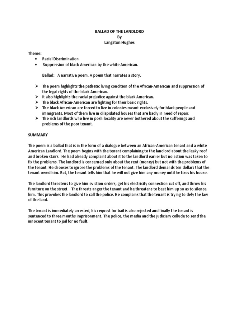 Ballad of the Landlord | Landlord | Rights