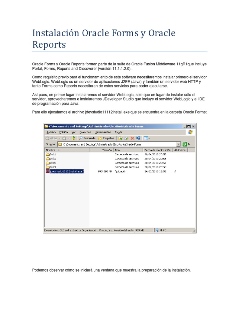 Instalación de Oracle Forms y Reports | PDF