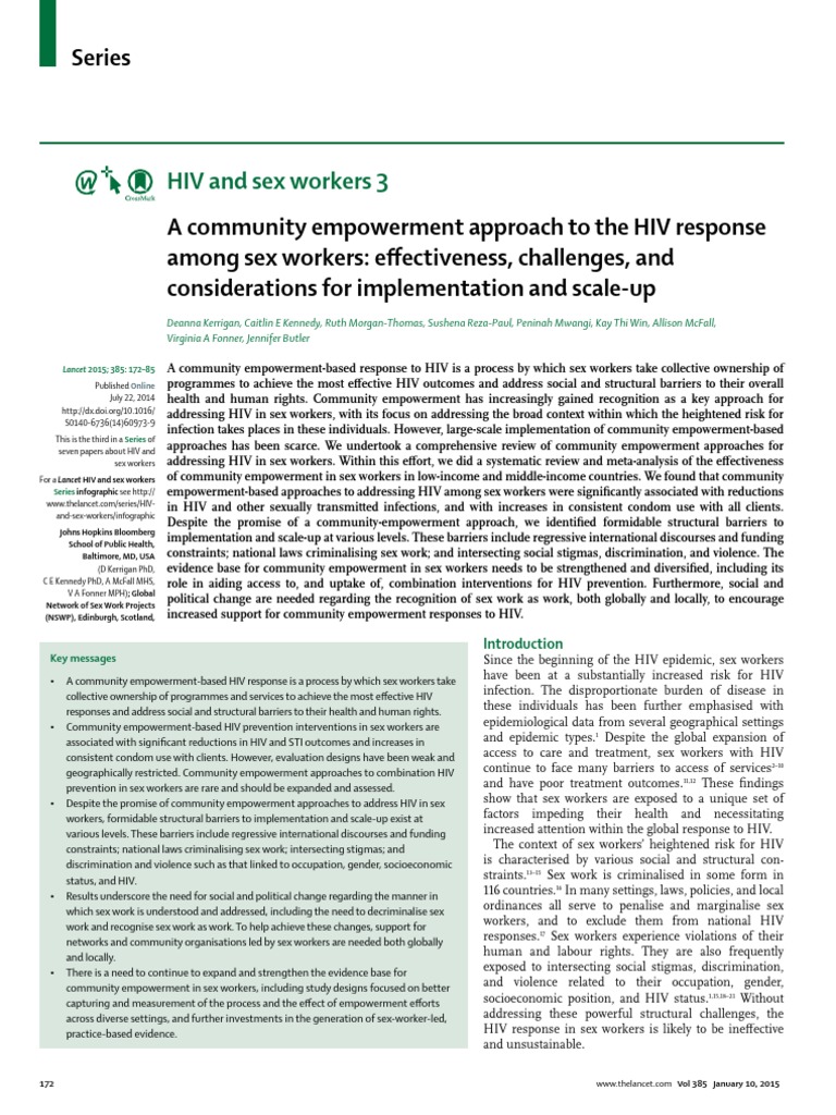 HIV and Sex Workers 3: Series | PDF | Hiv/Aids | Empowerment
