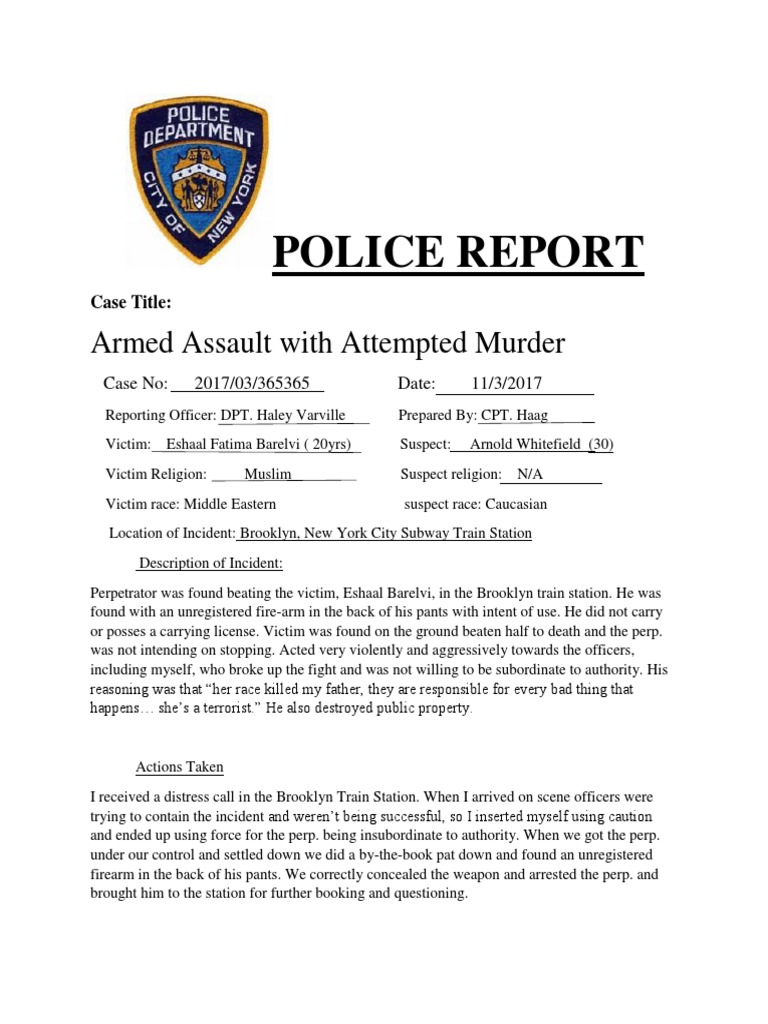 Brooklyn Armed Assault Report | PDF