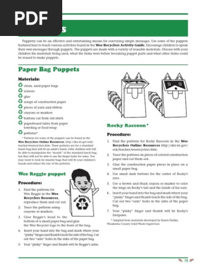 Crafts 15-22 Puppets
